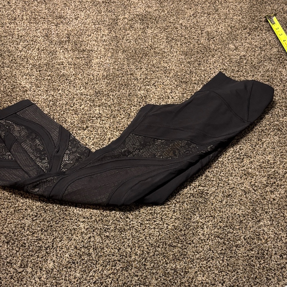 Lululemon Black Leggings with Stitch Detail
